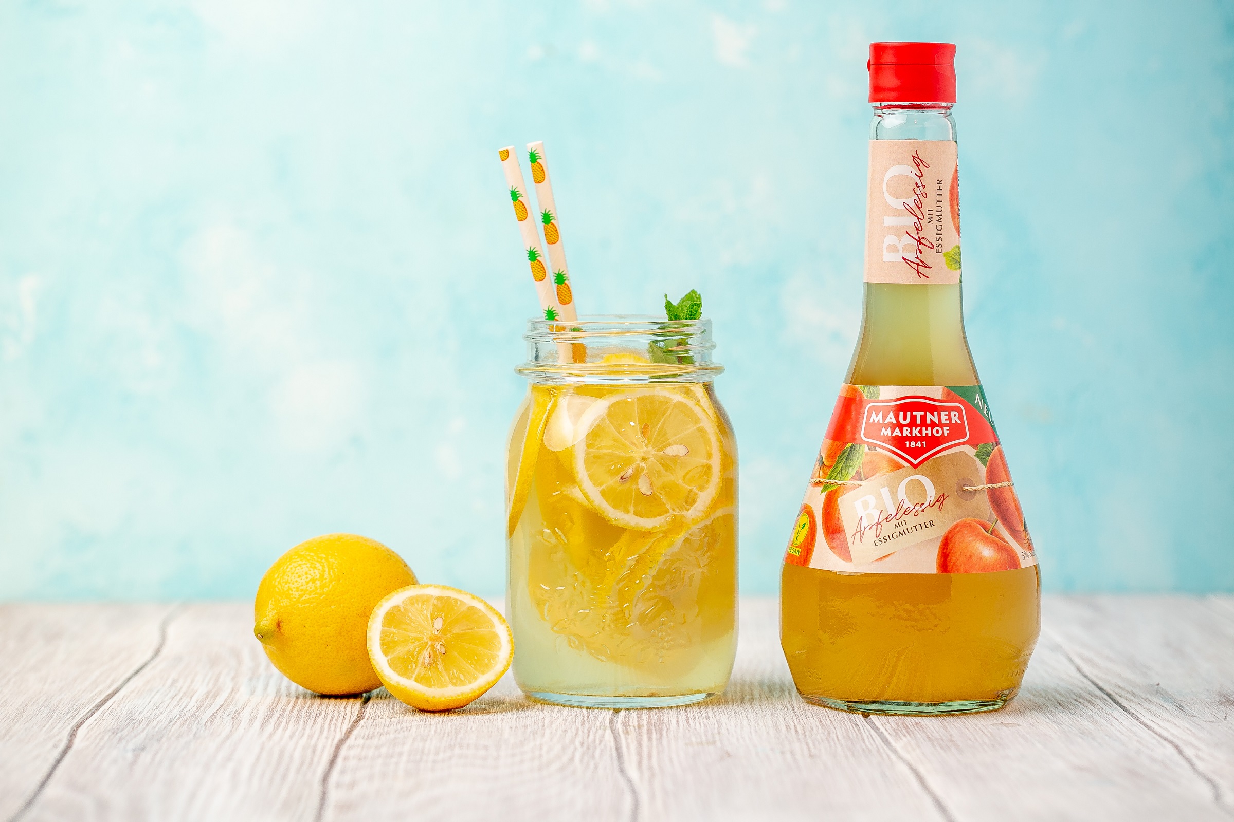 Apfelessigdrink mit Zitrone Rezept