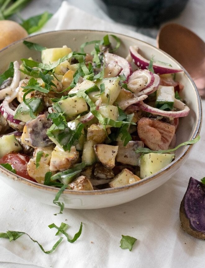 Rezept Ofenerdäpfel Salat mit Rotweinessig Barrique